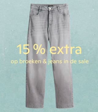 15% extra korting op broeken en jeans in de sale bij OPUS bij besteding vanaf €50