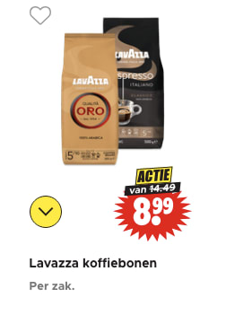 500 gram Lavazza koffiebonen voor €8,99 bij Dirk