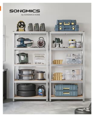 SONGMICSHOME 5-Laags Opbergrek Set van 2, voor €28,99 dmv code bij Songmics