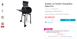 Asador Chargriller Patio Pro + TV 32" Hyundai o Sharp por $3,699 | HEB