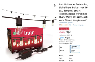 Innr Lichtsnoer Buiten 8m, Lichtslinger Buiten met 16 LED-lampjes, voor €79,95
