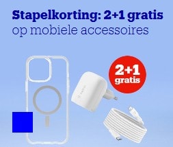 2+1 gratis op diverse mobiele accessoires bij Bol.