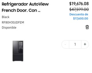 Refrigerador Samsung RF80H30JDTEM AutoView French Door por $19,676