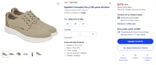 Perry Ellis PE-41057 zapatos casuales para hombre por $379 en Coppel