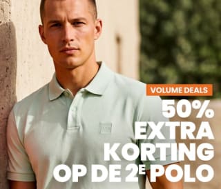 50% extra korting op de 2e herenshirt of polo bij PlutoSport