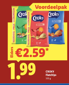 Croky Flatchips 300 g voor €1,99 bij Lidl