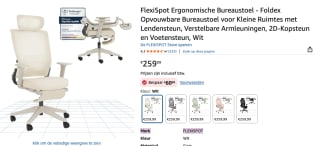FlexiSpot Ergonomische Bureaustoel voor €199,99 bij Amazon