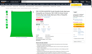 Fondo Pantalla Verde 160x200cm por $169 | Oferta Amazon