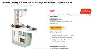 Smoby Cherry Keuken Met 25 Accessoires voor €26,99 bij Bol