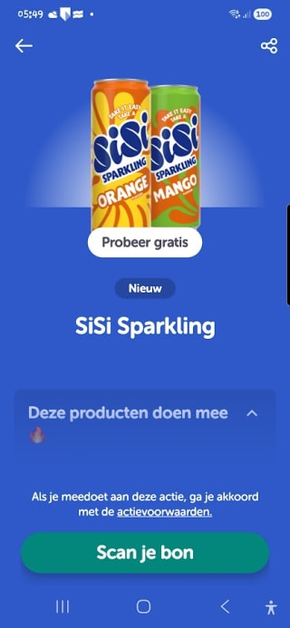 Gratis Sisi Sparkling na cashback via Tikkie