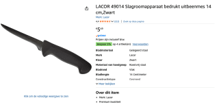 Lacor uitbeen mes voor €5,49 bij Amazon