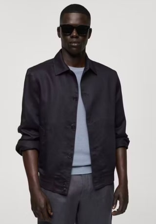 Mango sobrecamisa mezcla tencel lino gris antracita por 16,99€