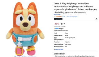 Bluey Baby Bingo Dress and Play Pluchen Knuffel voor €11,34 bij Amazon