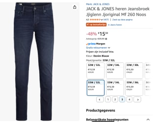 Jack & Jones Glenn heren jeans voor €15,99 bij Amazon