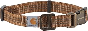 Carhartt Large Dog Collar – Brown/Brushed Brass – Free Delivery