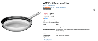 WMF Profi - Koekenpan - Ø 20 cm voor €34,95 bij Amazon