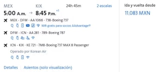 Vuelo a Osaka desde $11,038 en Google Flights
