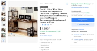 Escritorio Minimalista Furrific 2 Cajones por $1,294 | Mercado Libre