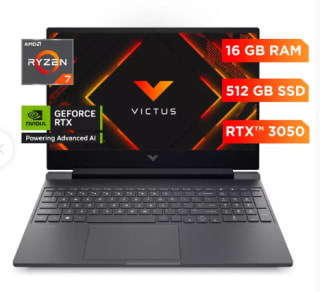 Notebook HP Gamer Victus 15-fb3026la AMD Ryzen 7 16gb RAM 512gb SSD por $869.990