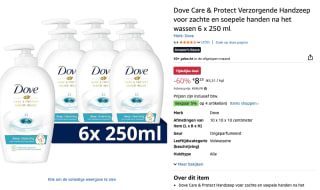 Dove Care & Protect handzeep - 6 x 250 ml voor €8,25 bij Amazon