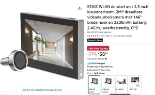 EZVIZ WLAN deurbel met 4,3 inch kleurenscherm voor €56,99 met met Amazon prime