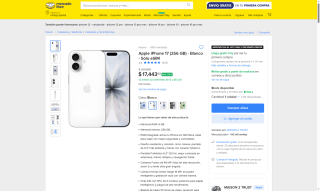 iPhone 17 256GB por $12,315 | Mercado Libre (Banorte)