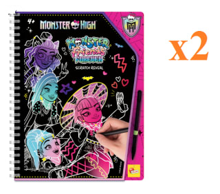 2xMonster High Monster Friend Forever Cuaderno de dibujos para rascar con 44 pág 3.9€