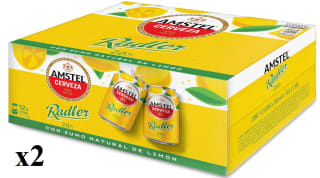 2 Packs de 12 latas de 33cl de Amstel Radler Cerveza Limón por 10.25€