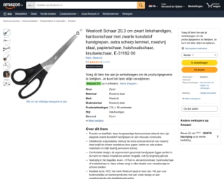 Westcott Schaar 20,3 cm voor €1,23 bij Amazon