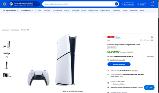 PS5 Digital 1TB por $4,759 | Walmart (BBVA y Cashi)