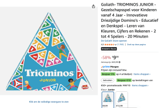Goliath- TRIOMINOS JUNIOR - Gezelschapsspel voor €9,99 bij Amazon