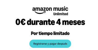 Gratis 4 meses de Amazon Music Unlimited por tiempo limitado