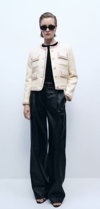 Chaqueta tweed con ribetes a contraste por 19.99€