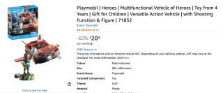 PLAYMOBIL Heroes 71832 voor €20 bij Amazon