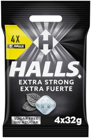 2 packs Halls Caramelos Sabor Extra Fuerte, Sin Azúcar 4 x 32 g por 4.18€