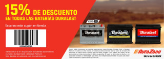 15% de descuento en Baterías Duralast | AutoZone