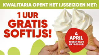 Gratis softijs bij Kwalitaria op 4 april