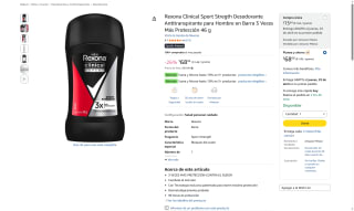 Rexona Clinical Sport Strength 46g por $68 | Oferta Amazon