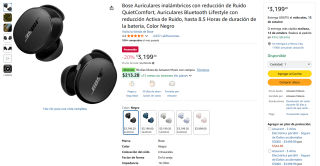 Audífonos Bose QuietComfort por $3,199 | Oferta Amazon
