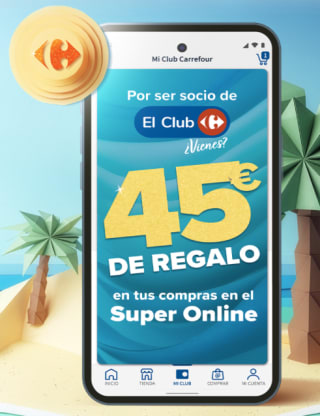 45€ de regalo para tus compras Online supermercado Carrefour