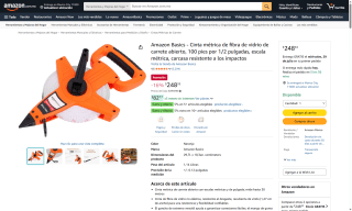 Cinta Métrica Amazon Basics 30m por $248 | Oferta Amazon
