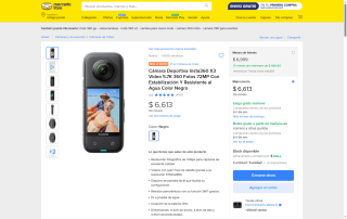 Cámara Insta360 X3 5.7K 360 72MP por $6,613 | Oferta Mercado Libre