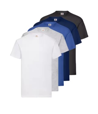 Fruit of the loom pack 5 camisetas por 15,95€