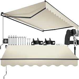 tectake toldo retráctil con Brazos articulados 250x200 cm por 109.79€ dos colores