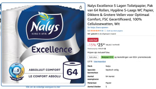 Nalys Excellence Toiletpapier - 64 rollen voor €25,80 bij Amazon