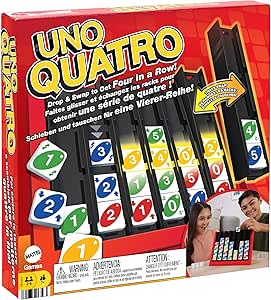 Mattel Games UNO Quatro Juego de Mesa Cuatro en Raya con fichas, por 12.90€