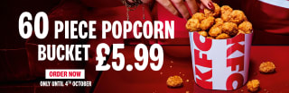 60 piece Popcorn Bucket for £5.99 at KFC