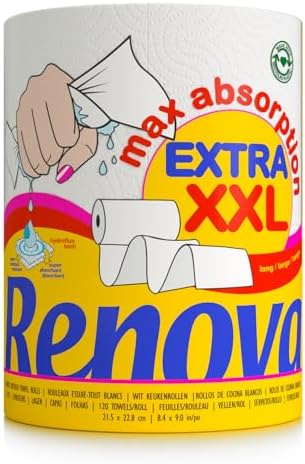 4 rollos Renova Maxiabsorption, Rollos cocina XXL, Triple, Blanco por 4.46€