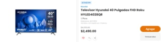 Televisor Hyundai 40" FHD HYLED4028QR por $1,750 | Chedraui (KueskiPay)