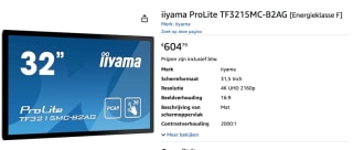 iiyama ProLite TF3215MC-B2AG computer monitor 80 cm voor €604,79 bij Amazon